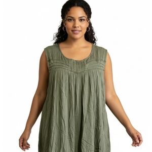 St. John's Bay Sleeveless Rayon Tank Olive Green Size 3X